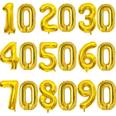 Gold Number Balloons for Milestone Birthdays | Large 40 Inch Foil Set detail view