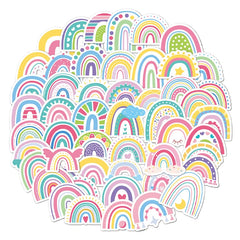 Rainbow Vinyl Stickers for Water Bottles Laptop Cup Phone | 50 Pack Cute Decals detail view