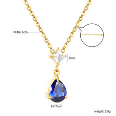 Waterdrop Pendant Necklace | Minimalist Stainless Steel Teardrop Jewelry for Women close-up view