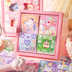 100 Pieces Kawaii Decorative Sticker Set | Cute Cartoon Glitter Stickers for DIY Scra alternate view