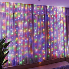 USB LED Curtain 8Modes Remote Control Lights Holiday Wedding Garland for Bedroom Livin close-up view