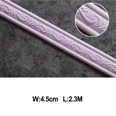 3D Decorative Foam Wall Trim | Self-Adhesive Skirting Border Strip close-up view
