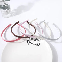10mm Satin Headband Women Girls Fabric Covered Resin Hairbands Plastic Headbands Kids close-up view