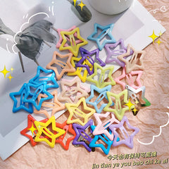 10pcs Colorful Star BB Hair Clips Girls Y2K Cute Star Barrettes Women Simple Metal Sna close-up view