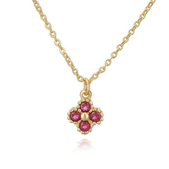 HECHENG, 18K Gold Plated Brass Cubic Zirconia Bijoux Exquisite Flower‑Shaped Women Nec close-up view