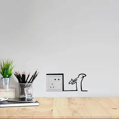 Minimalist La Linea Switch Sticker | Cartoon Power Switch Decal for Home Decor detail view