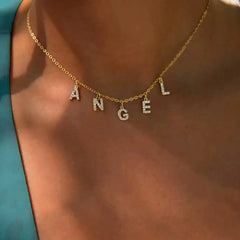 Personalized Initial Name Necklace Stainless Steel Women Alpahbet Letter Pendant ,Initial Collar Sta