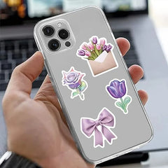56pcs Purple Aesthetic Stickers for Waterproof Vinyl Decals | Cute Laptop, Water Bottle, detail view