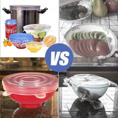 6 Pcs Silicone Cover Stretch Lids for Kitchen Microwave Food Covers Bowl Caps Elastic close-up view