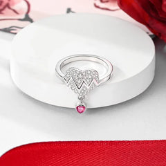 New Original Silver 925 Rings Sparking Colorful Infinite Love Heart Ring for Women Eng close-up view