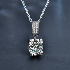 New 925 Sterling Silver Necklace Pendant 5A Zircon For Women Classics Fashion Wedding alternate view