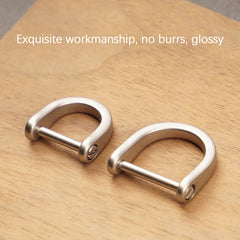 Titanium D Ring Key Shackle | U Shape Horseshoe Clasp for Car Key Fob and DIY Leather Ke detail view