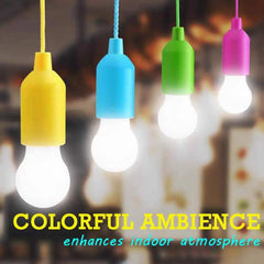Battery Operated LED Pull Cord Light | Portable Hanging Lantern for Camping, Garden, Party, and Emer