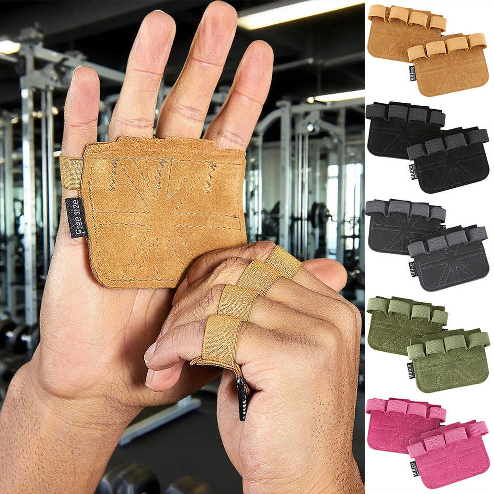 Powerlifting Gym Gloves | Breathable Weightlifting Gloves with Leather Palm Guard for Men and Women