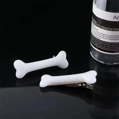 Y2K White Bone Hair Clip Cute Bobby Pins Girl Fashion Dog Bones Hairclips Decoration alternate view