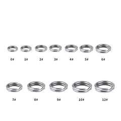 200/250Pcs Fishing Stainless Steel Split Rings 5 Sizes High Strength Large Tensile Force detail view