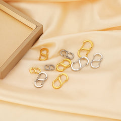 5Pcs Stainless Steel Chic Letter S Buckle 18k Gold Spring Lobster Clasps Necklace Hooks Bracelets Connectors DIY Jewelry Making