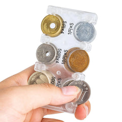 Mini Portable Coin Organizer, Plastic Multi-Slot Coin Holder