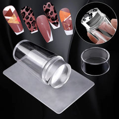 Nails Art Stamping Plates Kit French Manicure Design Plate Stamp Polish Stencil Templa close-up view