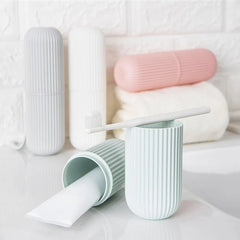 Portable Toothbrush Cup and Toothpaste Holder | Travel Toiletries Storage Case alternate view
