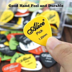 Alice 12/24/50/100 Pcs Mixed ABS Guitar Picks, Multicolor Premium Plastic Plectrum for close-up view