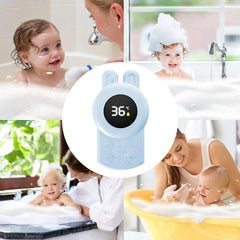 JUSTLANG Blue Seal Baby Bathtub Water Thermometer | Safe LED Temperature Sensor for K alternate view