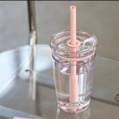 Star Korean Style 450ML Summer High-value Milk Straw Plastic Cup Transparent Multi-col close-up view