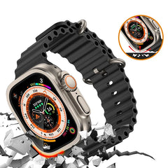 Metal Aluminum Alloy Case for Apple Watch Ultra 3 49mm Screen Scratch-proof Protective Cover Frame+HD Tempered Glass Film Shell