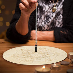 15cm Crystal Lattice Ouija Board | Laser Engraved Metatron Sacred Geometric Wooden Pl alternate view