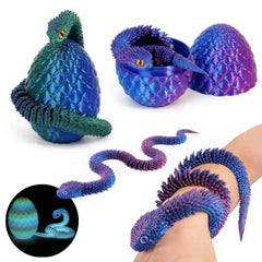 3D Printed Snake with Egg Joint Mobility Simulate Snake Ornament Desktop Home Animal Decoration Kids