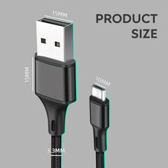 DATA FROG USB Charger Cable for PS4 Controller | 1M 2M 3M Nylon Braided Fast Charging close-up view
