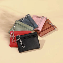 Mini Leather Card Holder Wallet | Compact Zipper Coin Purse for Women alternate view