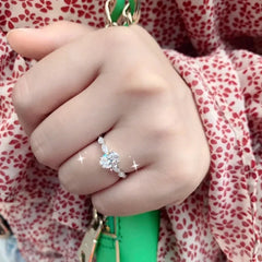 Fine jewelry 925 sterling silver zircon ring suitable for women engagement jewelry gift detail view