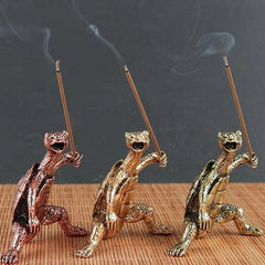 Mini Metal Turtle Incense Holder | Cute Animal Sandalwood Stick Burner for Home Decor close-up view