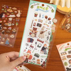 3Packs PET Cartoon Die-Cut Stickers | Journal Decorative Stickers for DIY Scrapbooking close-up view