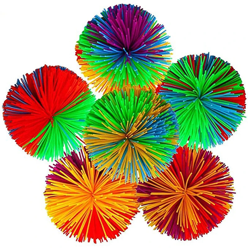 Rainbow Stringy Balls Sensory Fidget Toys For Kids Party Favors Outdoor Fun Games Pelotas Saltarinas