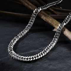 Men's Chunky Miami Cuban Chain Necklace | Vintage Punk Hip Hop Stainless Steel Link C alternate view