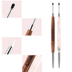 1/2Pcs Double Head Nail Art Brush Silicone Spatula Poly Nail Gel Pen Manicure Tip Ext alternate view