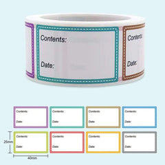 200 Pieces Food Labels, 1 x 1.6 Inch Date Stickers for Freezer, Refrigerator Food Contai detail view