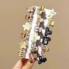 10/20/30Pcs Small Flower Hair Claw Clips for Women Girls Matte Rectange Jaw Clips Semicircle Barrettes for Thin Hair
