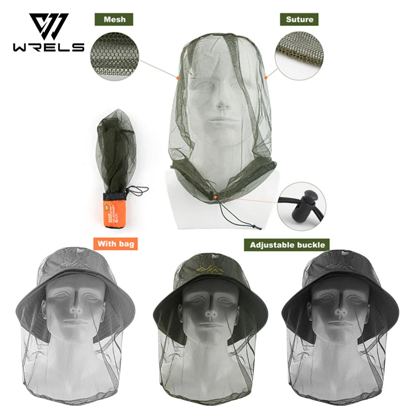 Mosquito Head Net Face Protector Camping Cap