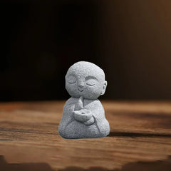 Jizo Monk Incense Holder | Zen Aromatherapy Decor close-up view