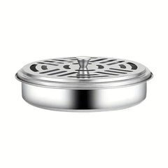 Stainless Steel Mosquito Coil Holder with Lid, Fireproof and Anti-scalding, Safe Outdo close-up view