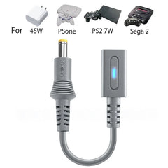 for Sony PS1 PS2 70000 Sega Drive 2 Genesie 2 Charging Cable USB C to DC4.8X1.7mm Plug Convert Cord