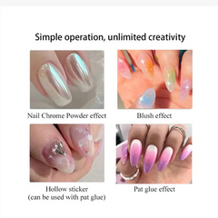 Nail Art Silicone Brush Reusable Mirror Powder Pigment Applying Manicure Tool Gradient close-up view