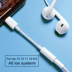 Lightning to 3.5mm Headphone Adapter – Aux Audio Jack Splitter for iPhone 13/12/11/10/9/8