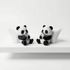 Panda Sculpture Ornament, Desktop Office Decoration, Car Decor, Creative Animal Model, close-up view