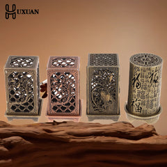Square Vertical Incense Burner | Small Xiangyun Alloy Holder for Indoor Aromatherapy