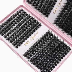 384pcs Cluster Lashes Mixed Tray | DIY Natural Look Eyelash Extension detail view