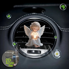 Angel Car Air Vent Clip with Heart Design 2D Flat Acrylic Fragrance Diffuser for Most close-up view